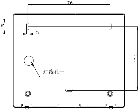 轉換開關采用壁掛式安裝，安裝孔位置和安裝孔距