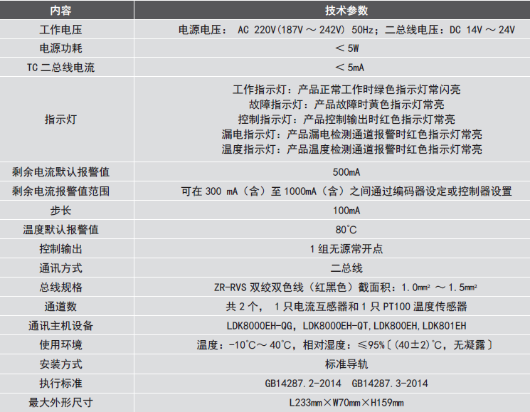 LDT9104EH組合式<a href=http://cqymw.cn/dianqihuozai/ target=_blank class=infotextkey>電氣火災(zāi)監(jiān)控</a>探測器參數(shù)